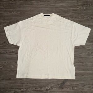 NWT Fear Of God Essentials Jersey Crewneck T-Shirt Cream Mens Sz S Oversized